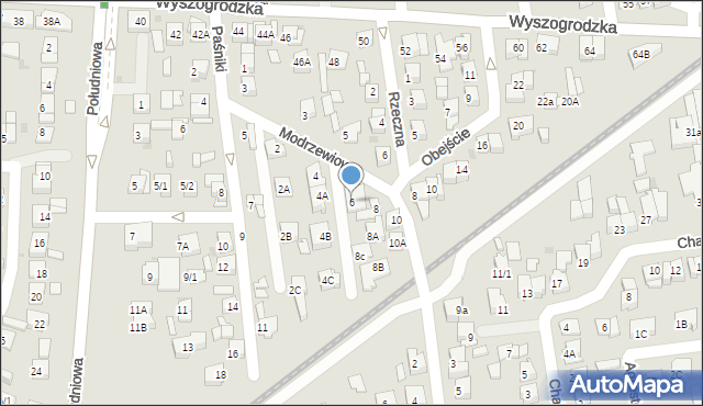 Płock, Modrzewiowa, 6, mapa Płock