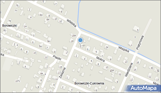 Płock, Mokra, 1, mapa Płock