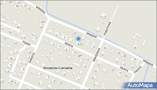 Płock, Mokra, 9, mapa Płock