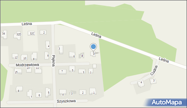 Płoty, Modrzewiowa, 2, mapa Płoty