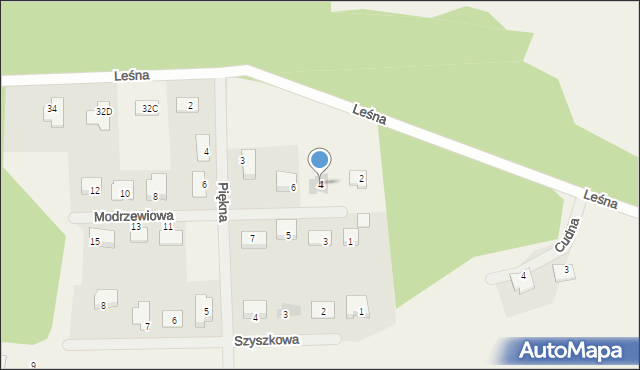 Płoty, Modrzewiowa, 4, mapa Płoty