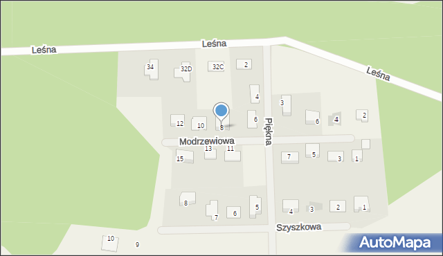Płoty, Modrzewiowa, 8, mapa Płoty