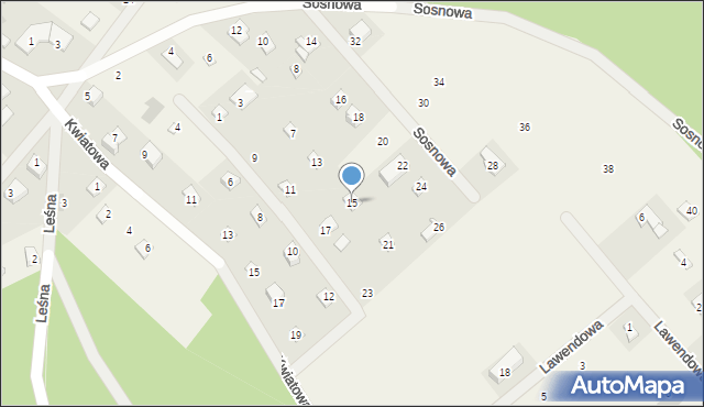 Pluski, Modrzewiowa, 15, mapa Pluski