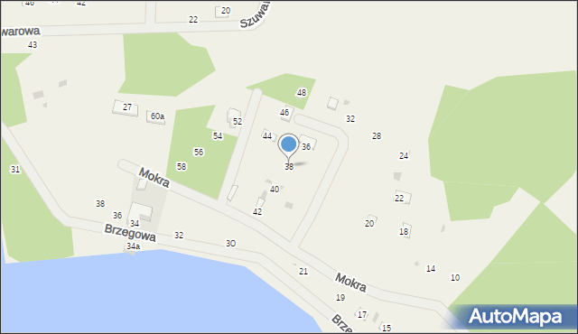 Pluski, Mokra, 38, mapa Pluski