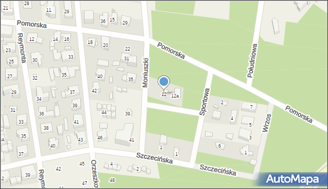 Pobierowo, Moniuszki Stanisława, 12, mapa Pobierowo