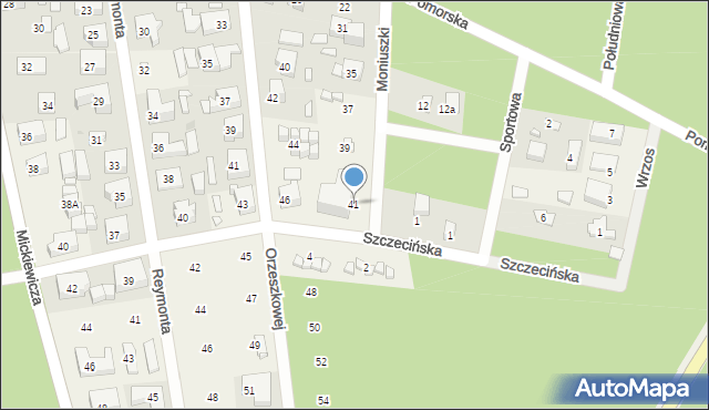 Pobierowo, Moniuszki Stanisława, 41, mapa Pobierowo