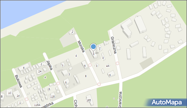 Pobierowo, Morska, 1, mapa Pobierowo