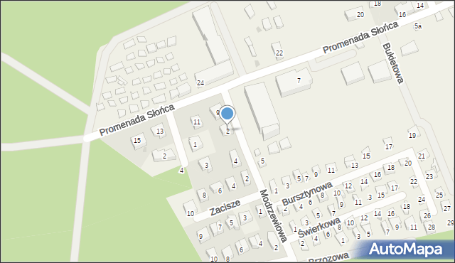 Poddąbie, Modrzewiowa, 2, mapa Poddąbie