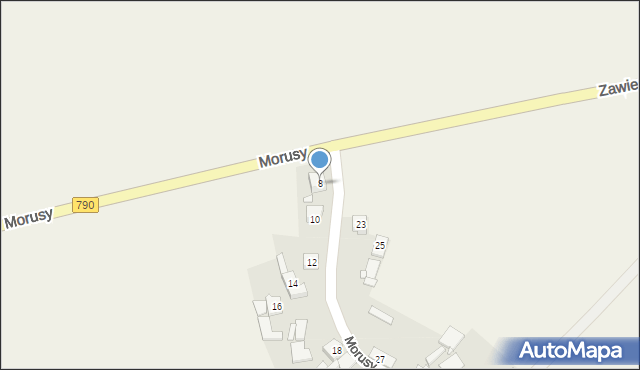 Podzamcze, Morusy, 8, mapa Podzamcze