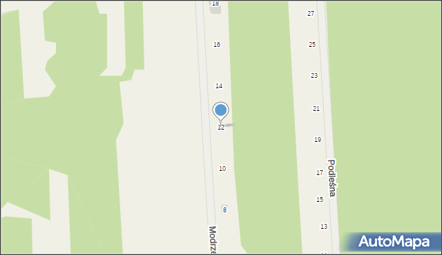 Polków, Modrzewiowa, 12, mapa Polków