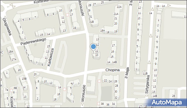 Polkowice, Moniuszki Stanisława, 10C, mapa Polkowice
