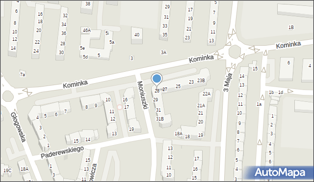 Polkowice, Moniuszki Stanisława, 28, mapa Polkowice