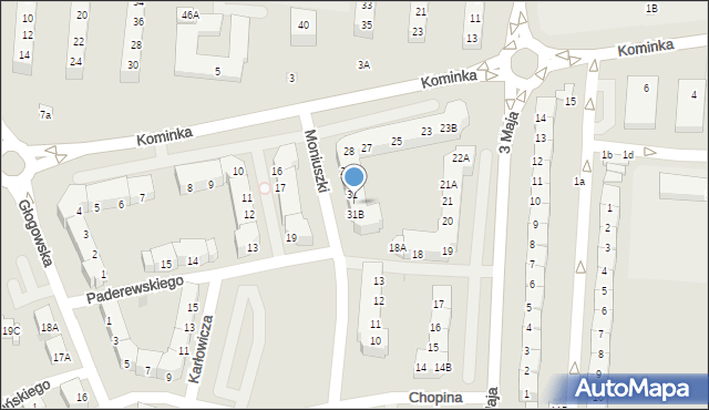 Polkowice, Moniuszki Stanisława, 31A, mapa Polkowice