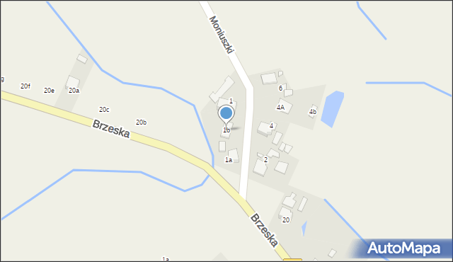 Popielów, Moniuszki Stanisława, 1b, mapa Popielów