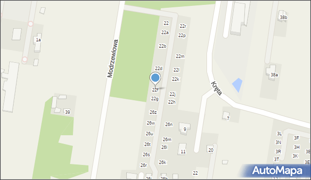 Porosły, Modrzewiowa, 22f, mapa Porosły