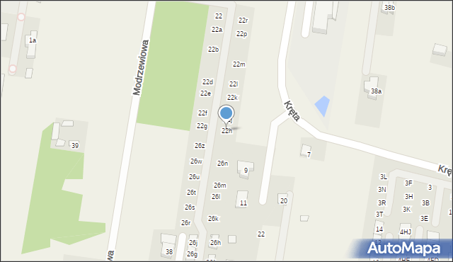 Porosły, Modrzewiowa, 22h, mapa Porosły