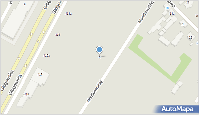 Poznań, Modlibowskiej Wandy, 6, mapa Poznania