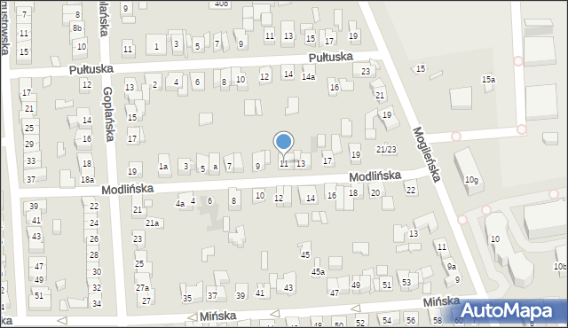 Poznań, Modlińska, 11, mapa Poznania