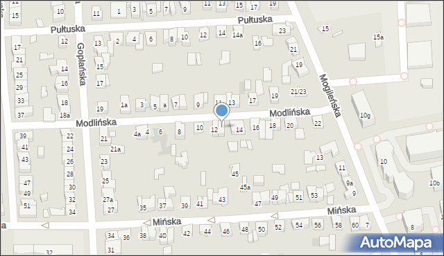 Poznań, Modlińska, 12a, mapa Poznania