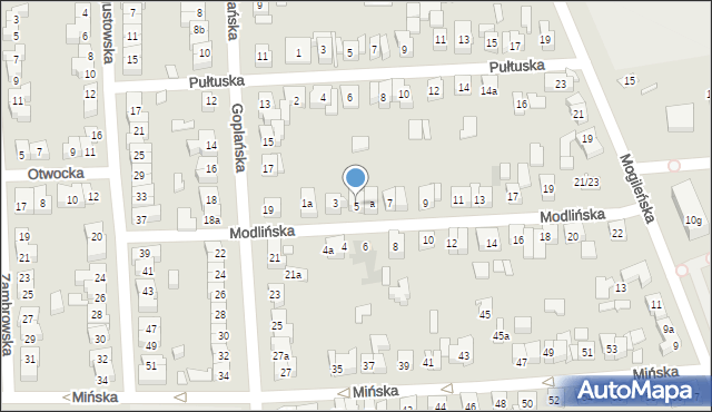 Poznań, Modlińska, 5, mapa Poznania