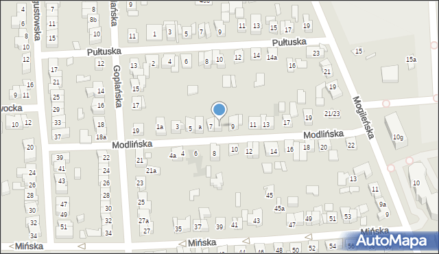 Poznań, Modlińska, 7a, mapa Poznania