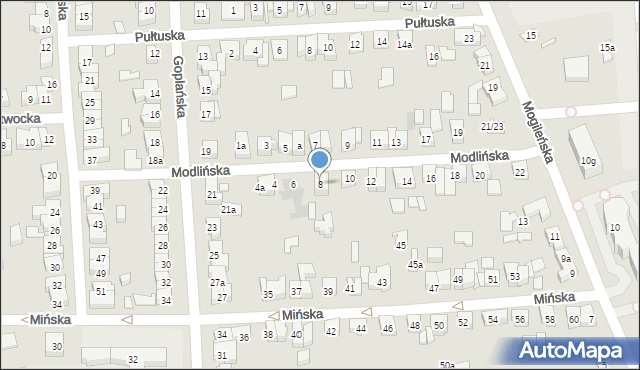 Poznań, Modlińska, 8, mapa Poznania