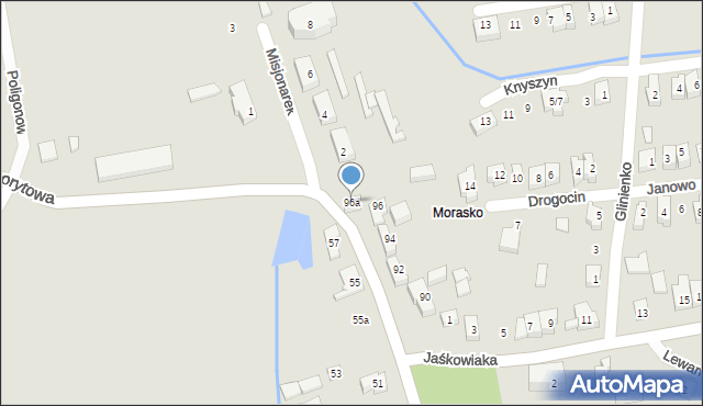 Poznań, Morasko, 96a, mapa Poznania
