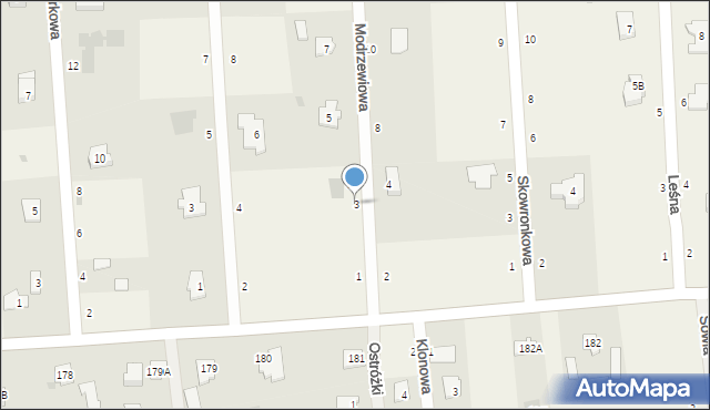 Prawiedniki, Modrzewiowa, 3, mapa Prawiedniki