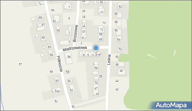 Promnice, Modrzewiowa, 2, mapa Promnice