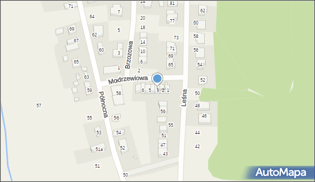 Promnice, Modrzewiowa, 3, mapa Promnice