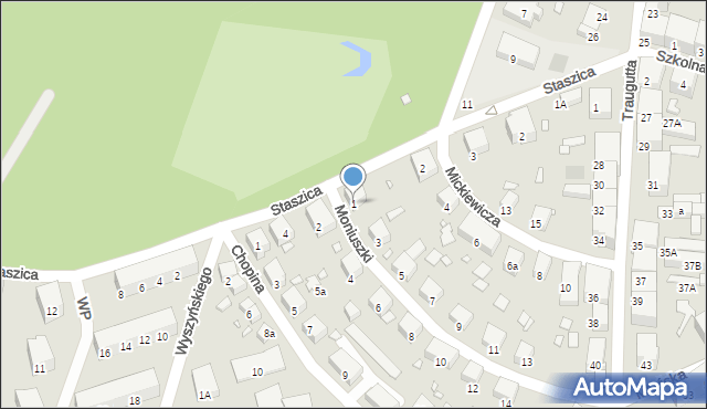 Prudnik, Moniuszki Stanisława, 1, mapa Prudnik