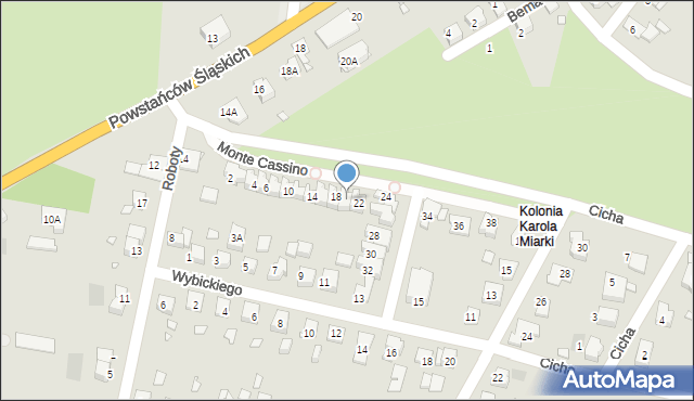 Prudnik, Monte Cassino, 20, mapa Prudnik