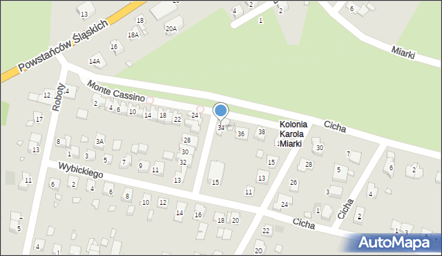 Prudnik, Monte Cassino, 34, mapa Prudnik