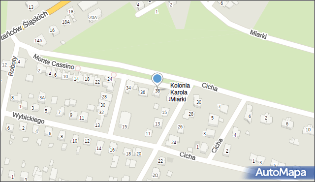 Prudnik, Monte Cassino, 38, mapa Prudnik