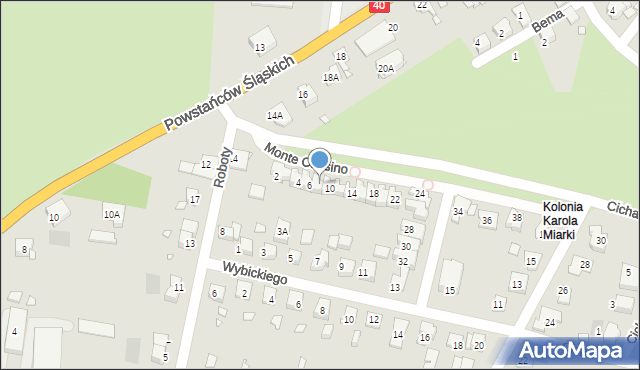 Prudnik, Monte Cassino, 8, mapa Prudnik