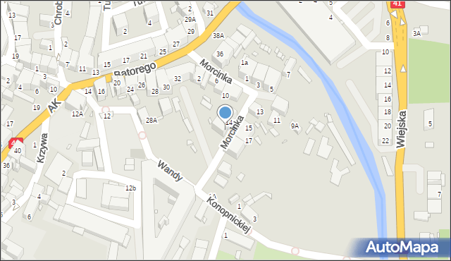 Prudnik, Morcinka Gustawa, 16, mapa Prudnik