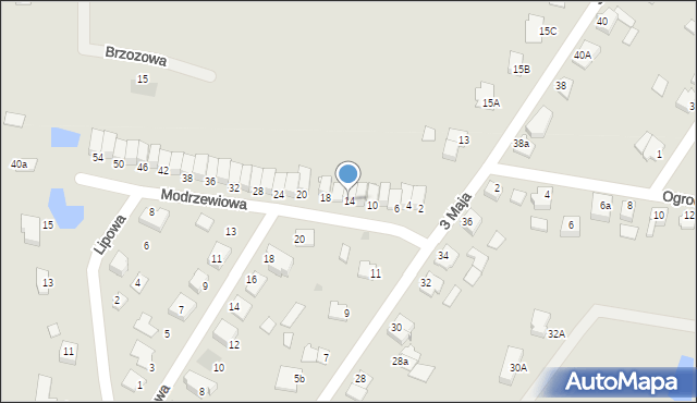 Pruszcz, Modrzewiowa, 14, mapa Pruszcz