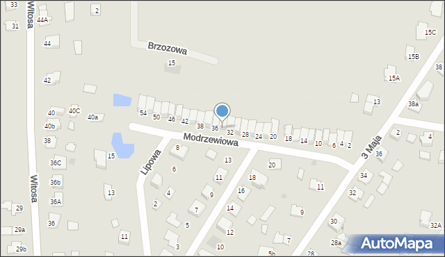 Pruszcz, Modrzewiowa, 34, mapa Pruszcz