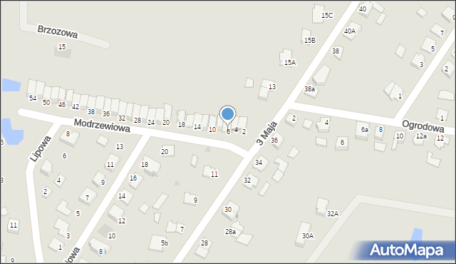 Pruszcz, Modrzewiowa, 6, mapa Pruszcz
