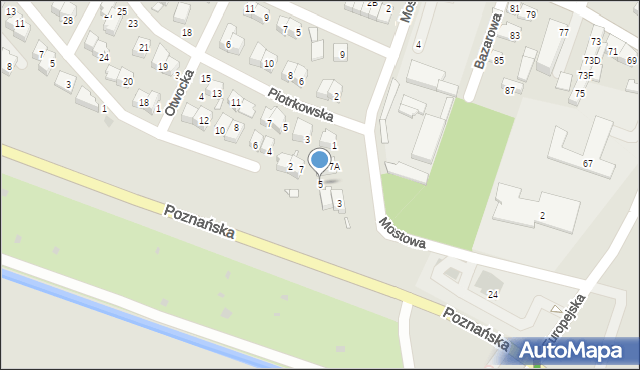 Pruszków, Mostowa, 5, mapa Pruszków