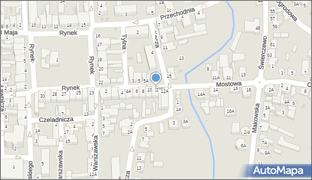 Przasnysz, Mostowa, 12, mapa Przasnysz