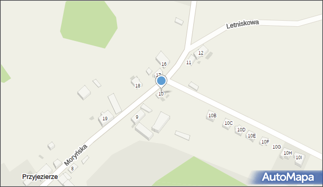 Przyjezierze, Moryńska, 10, mapa Przyjezierze