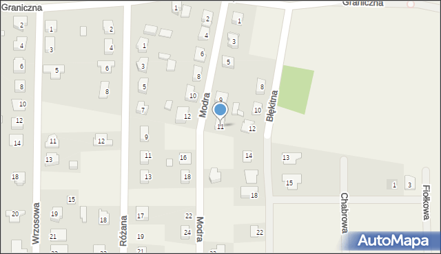 Przykona, Modra, 11, mapa Przykona