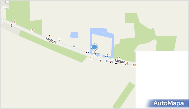 Psucin, Mokra, 13, mapa Psucin