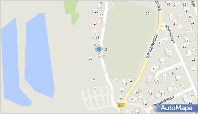 Puławy, Mokra, 22, mapa Puław