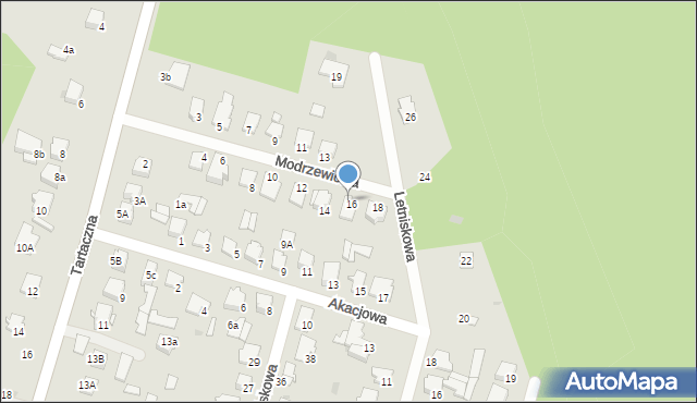 Pułtusk, Modrzewiowa, 16, mapa Pułtusk