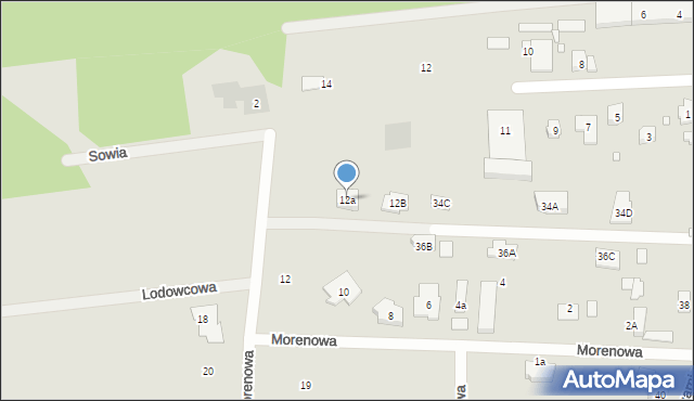 Puszczykowo, Morenowa, 12a, mapa Puszczykowo