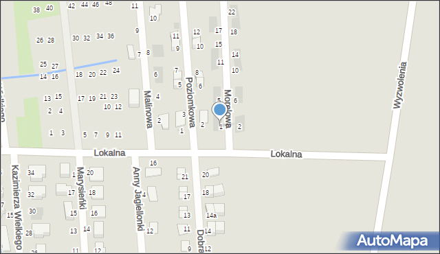 Pyskowice, Morelowa, 1, mapa Pyskowice