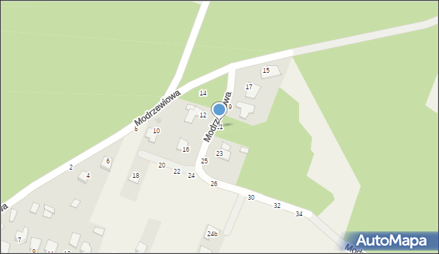 Pysznica, Modrzewiowa, 21, mapa Pysznica