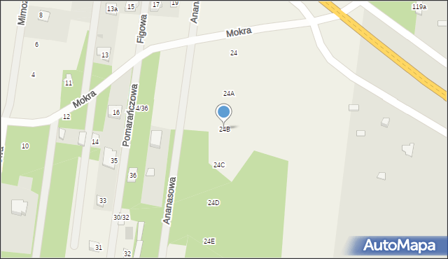 Rąbień, Mokra, 24B, mapa Rąbień